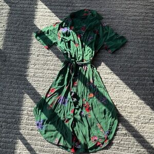 Maeve Green Floral Midi Dress